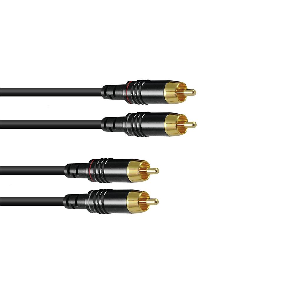 SOMMER CABLE Cinch Kabel 2x2 3m sw Hicon